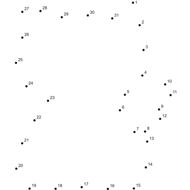 Cat Outline dot to dot printable puzzle