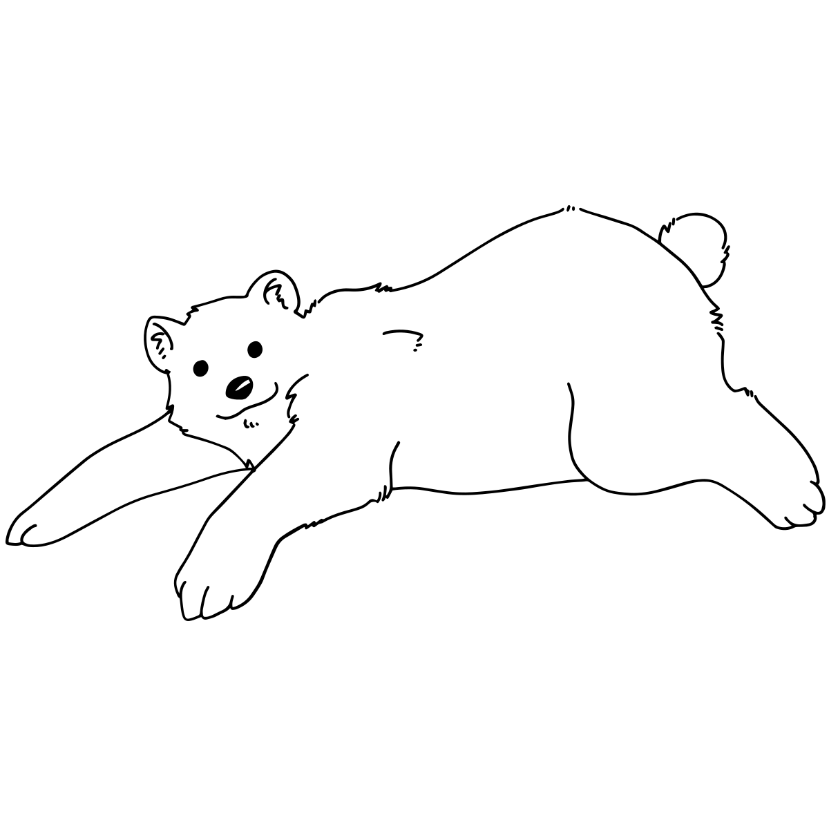 Cute Bear Laying Line Art dot to dot printable puzzle