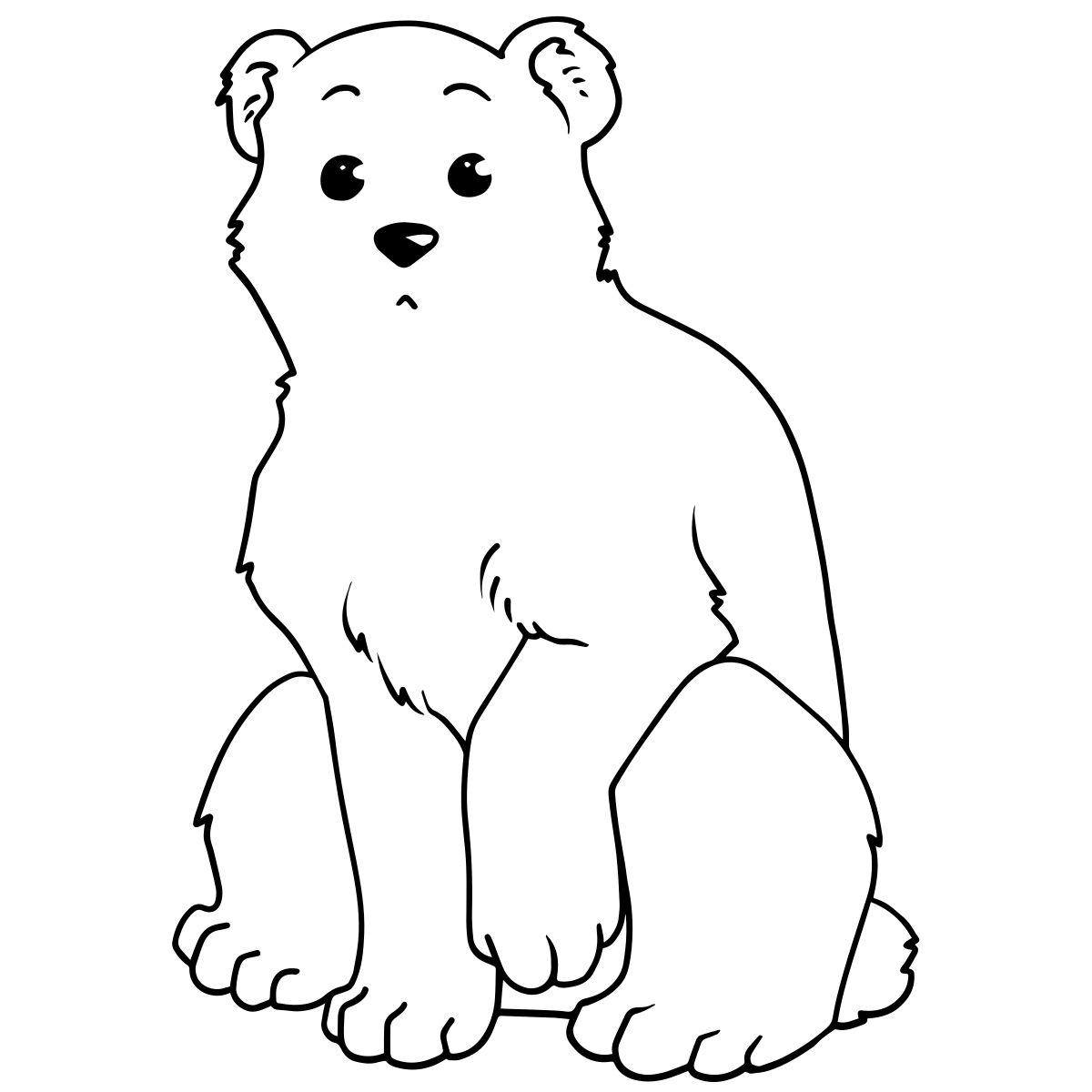 Cute Bear Sitting dot to dot printable puzzle