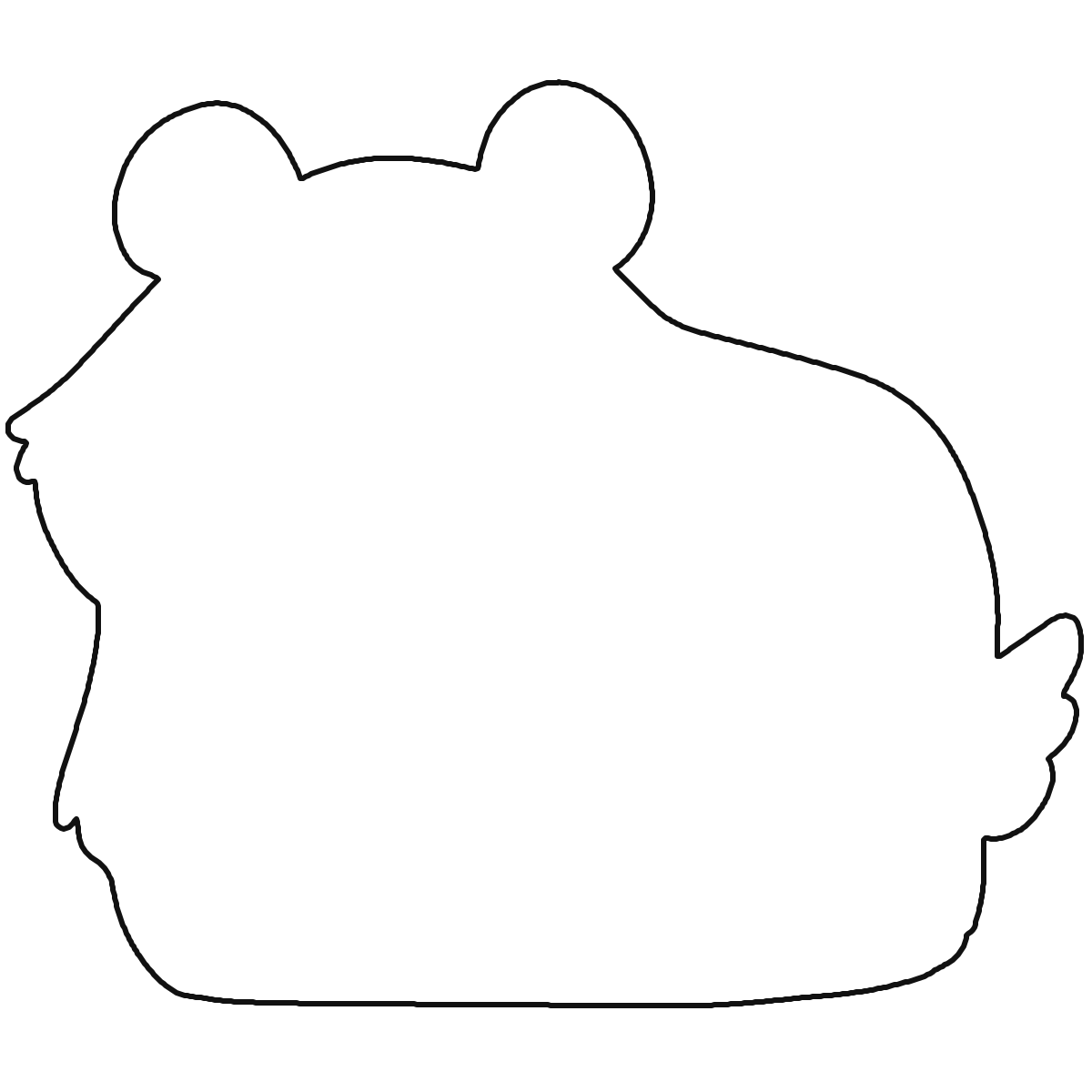 Cute Hamster Line Art solved outline