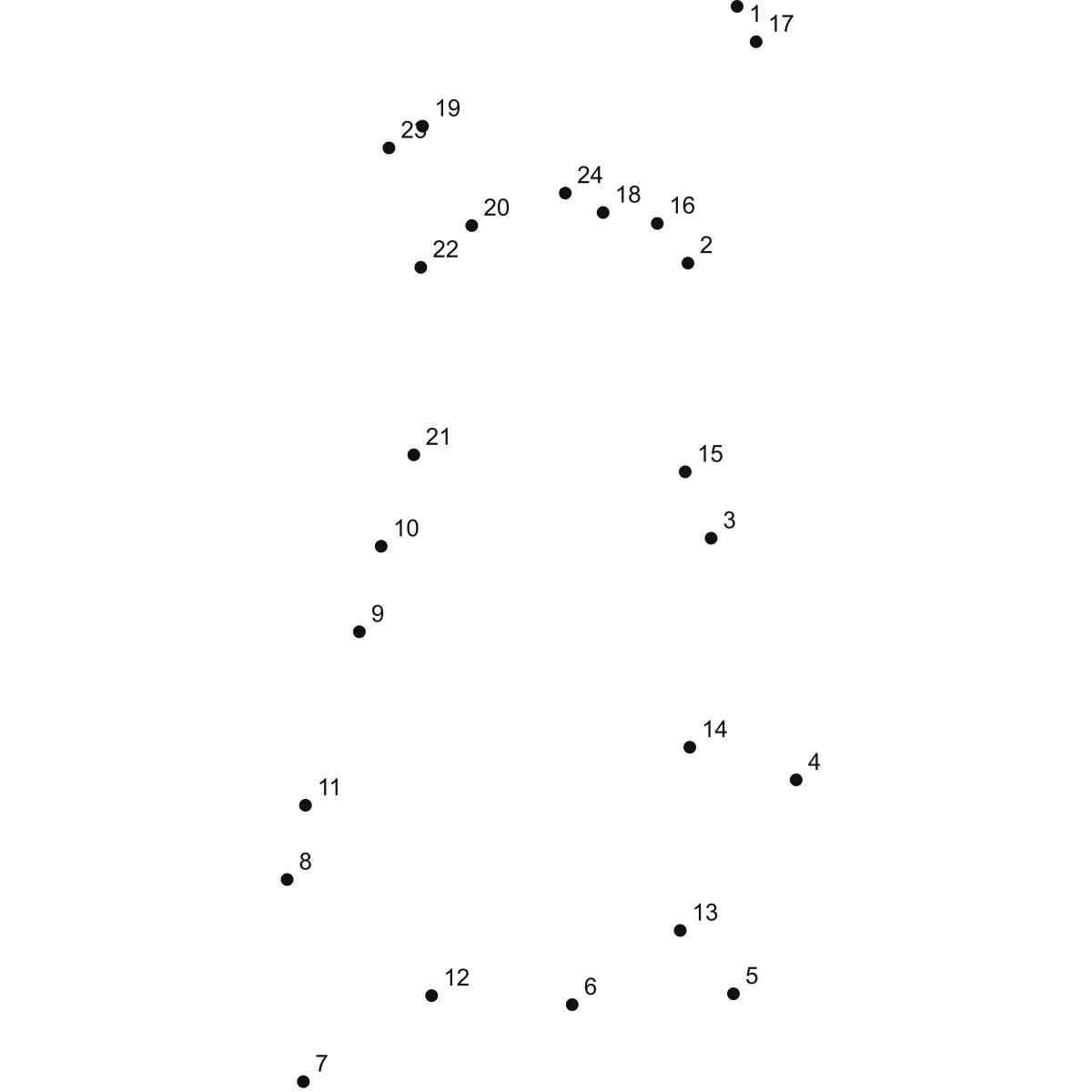 Cute Happy Rabbit dot to dot printable puzzle