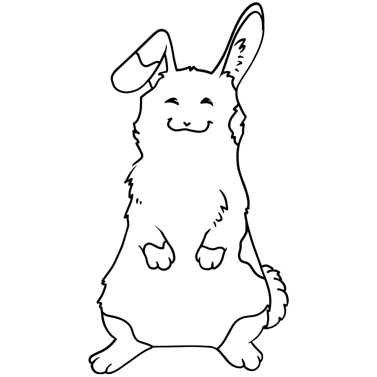Cute Happy Rabbit dot to dot printable puzzle