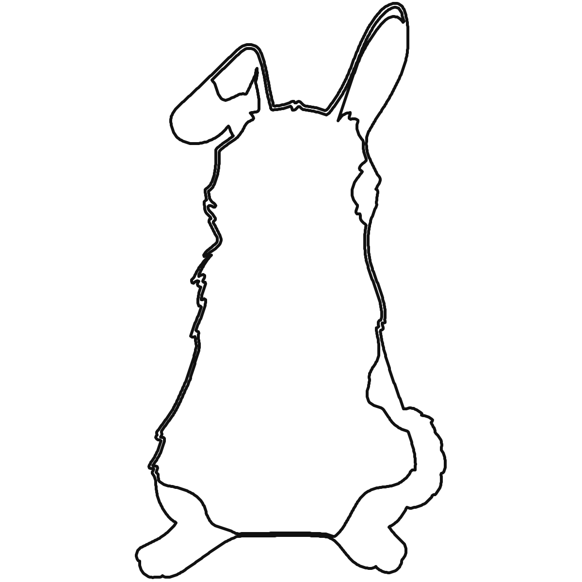 Cute Happy Rabbit solved outline