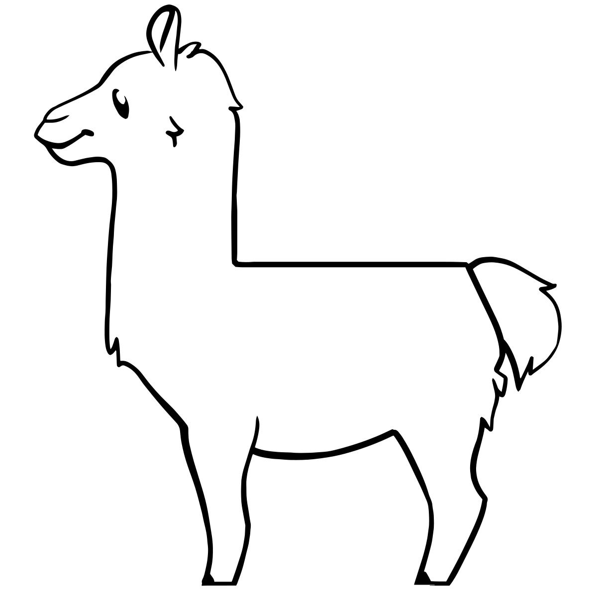 Cute Llama Side View dot to dot printable puzzle