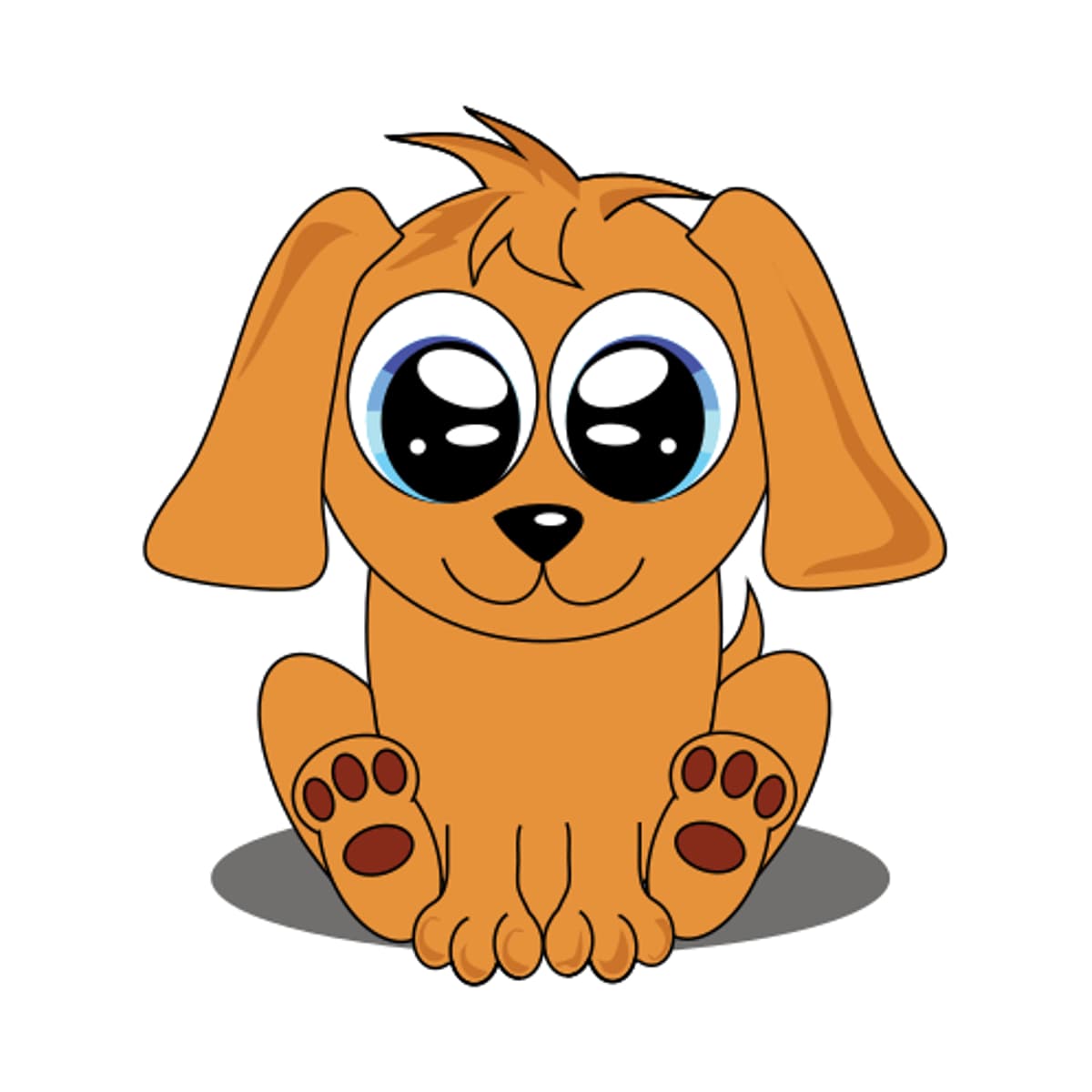 Cute Sitting Puppy dot to dot printable puzzle
