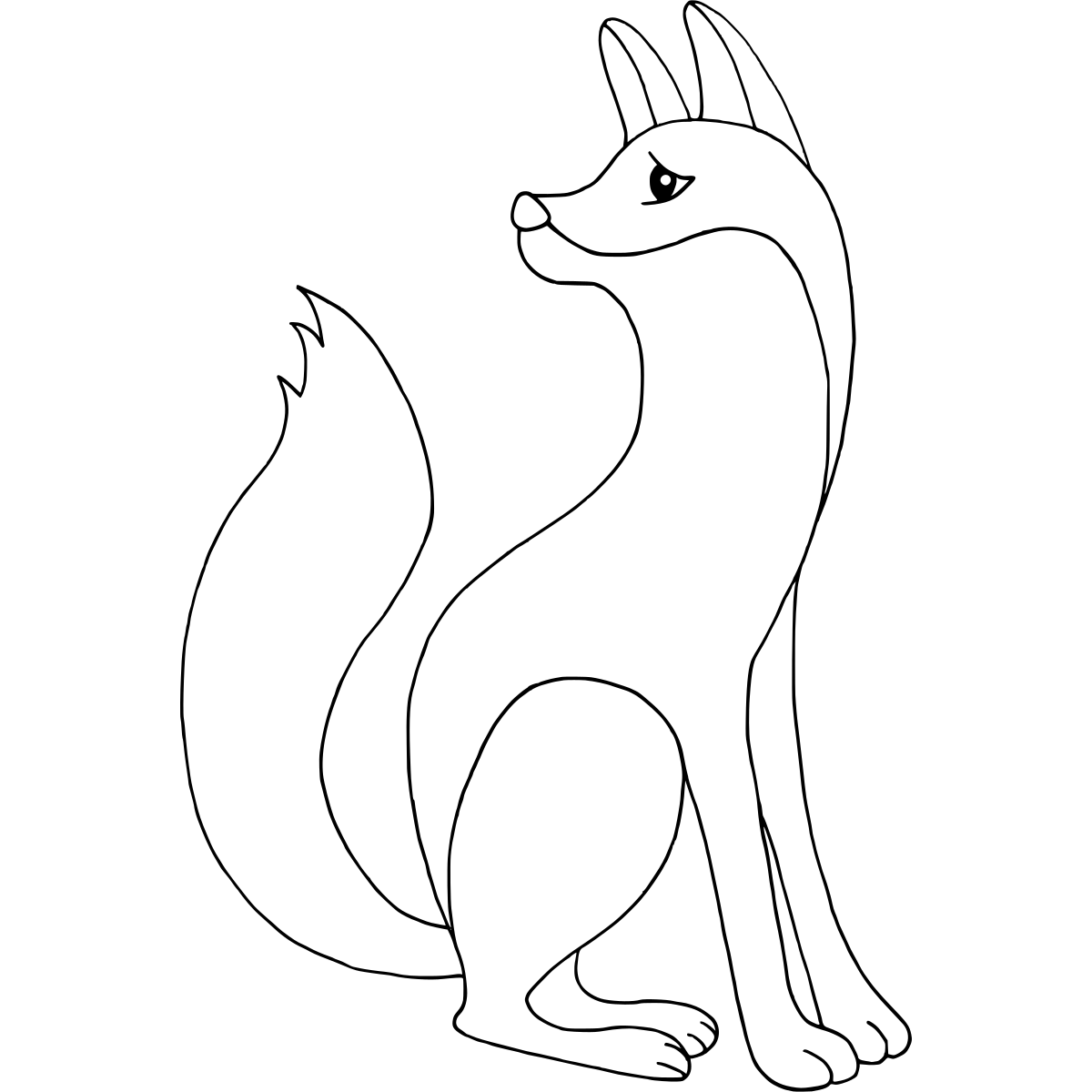 Fox Outline dot to dot printable puzzle