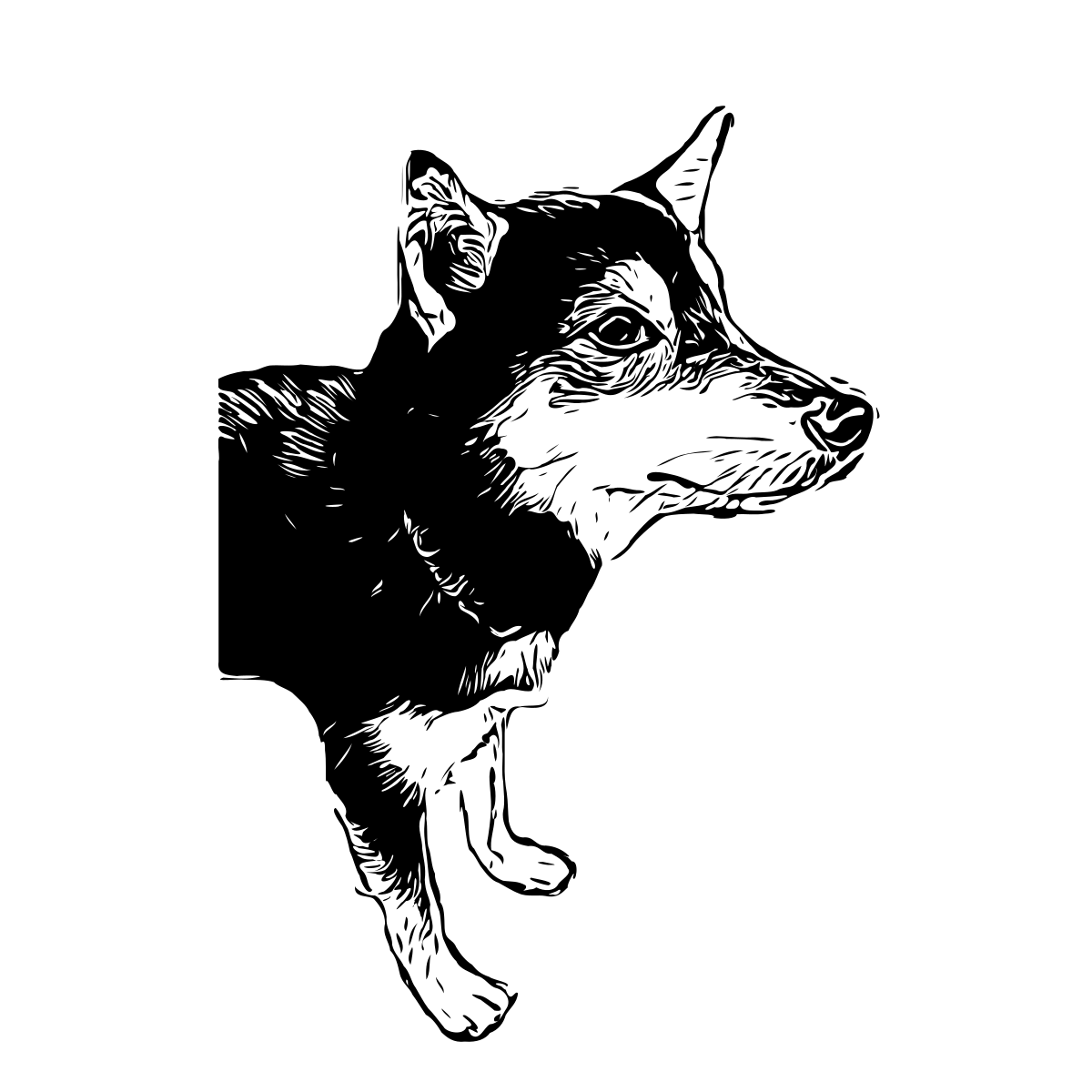 Friendly Dog Outline dot to dot printable puzzle