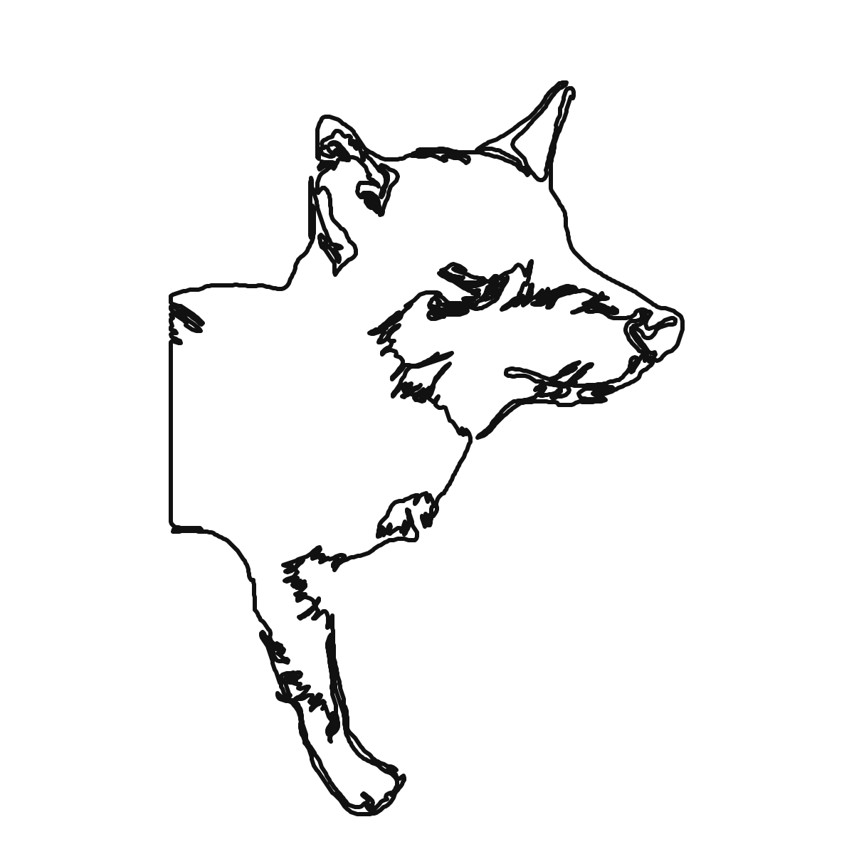 Friendly Dog Outline solved outline