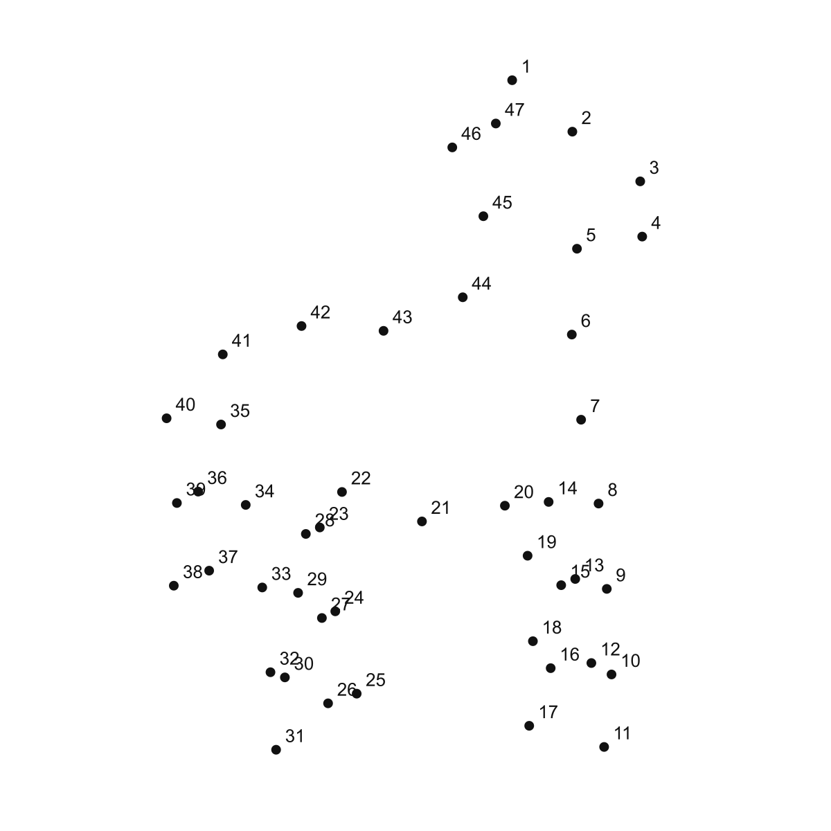 Giraffe dot to dot printable puzzle