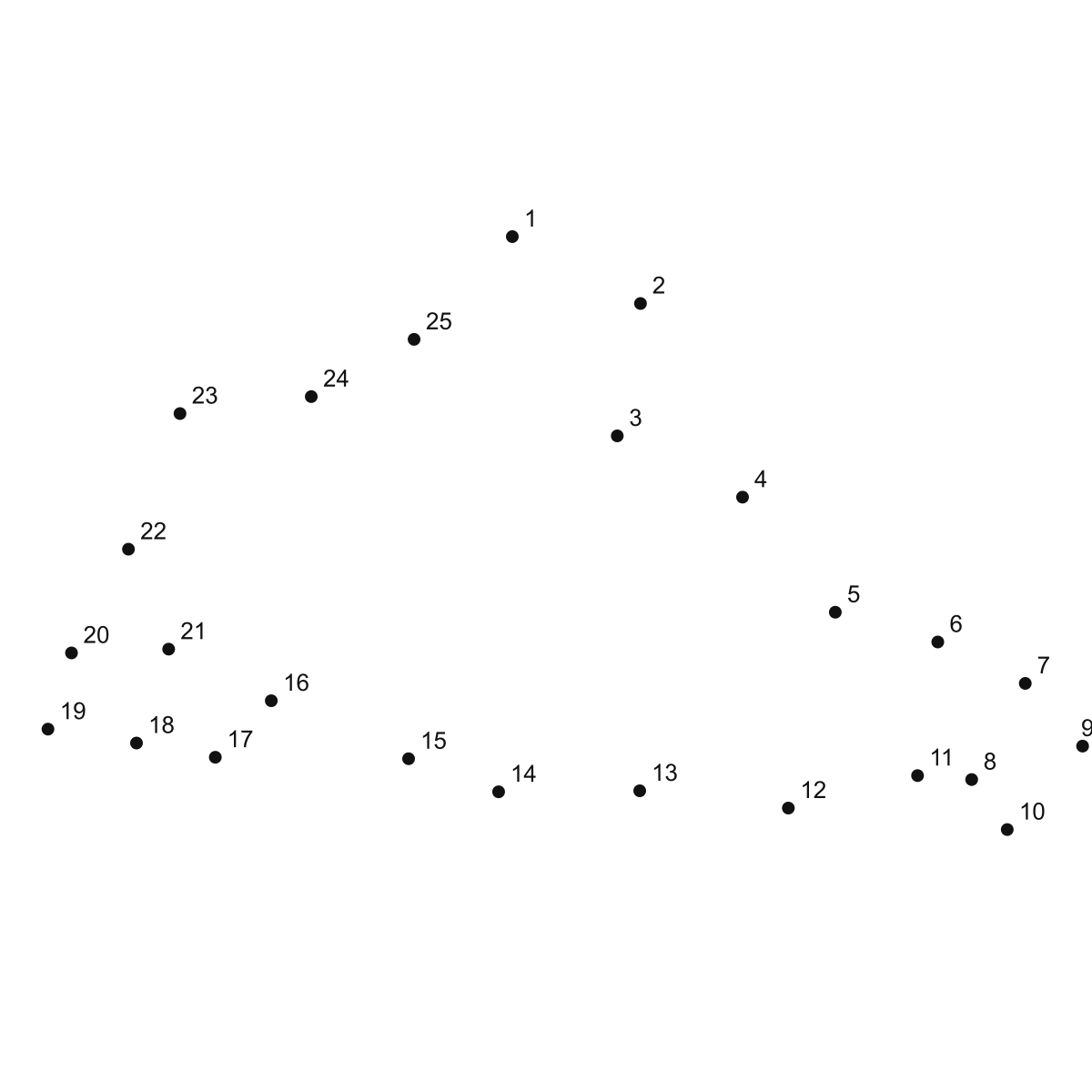 Koala Sleeping dot to dot printable puzzle