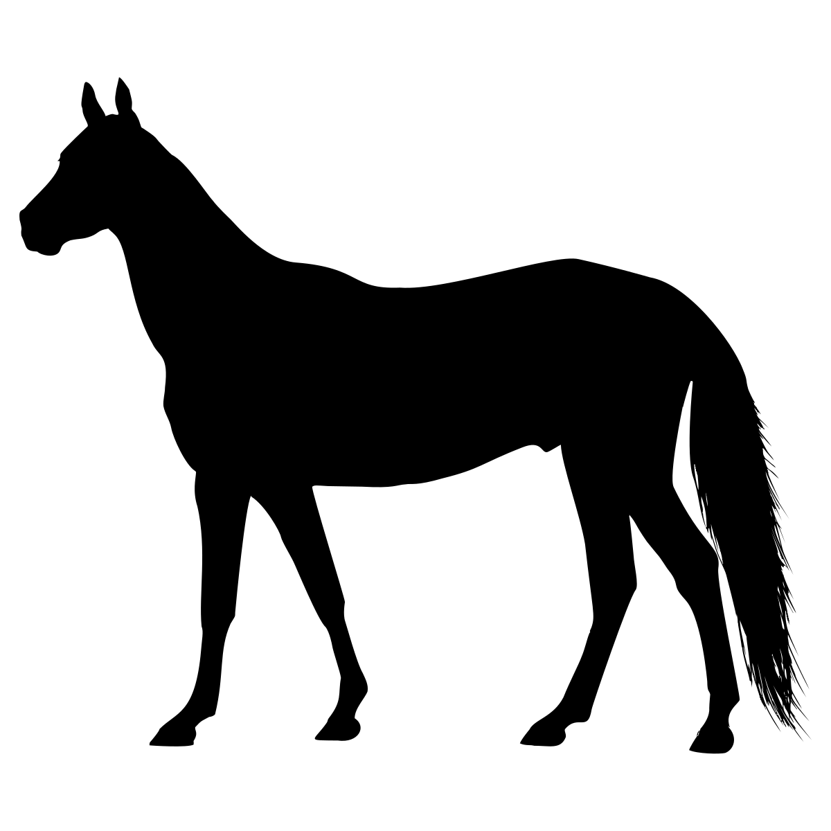 Left Facing Horse Silhouette dot to dot printable puzzle