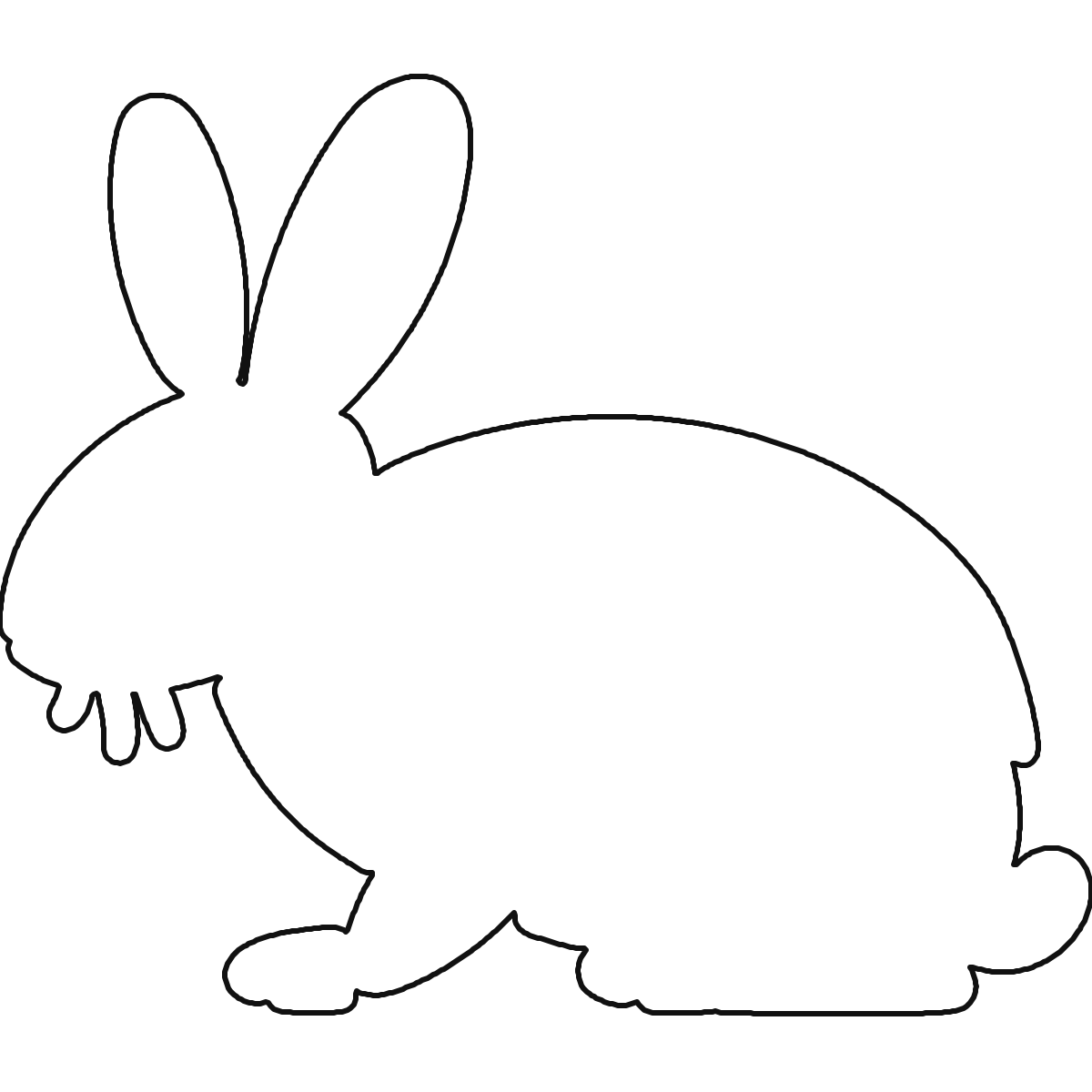 Simple Rabbit Outline solved outline