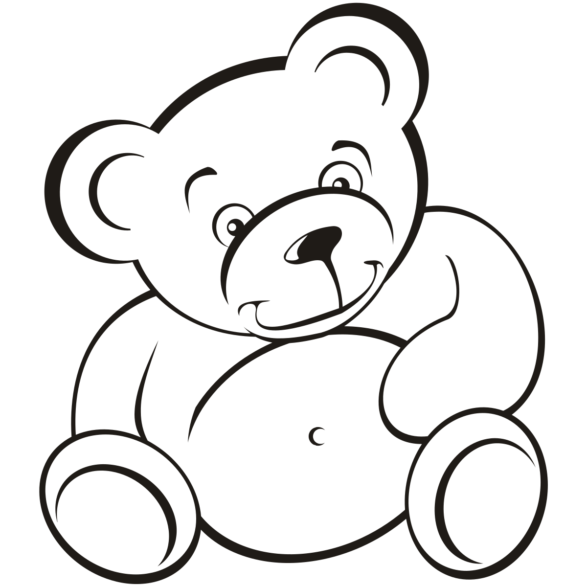 Teddy Bear Outline dot to dot printable puzzle