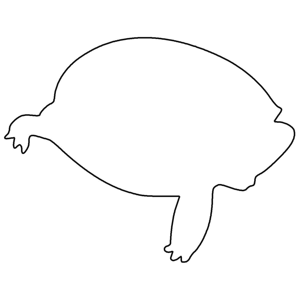 Turtle Crawling Line Art solved outline
