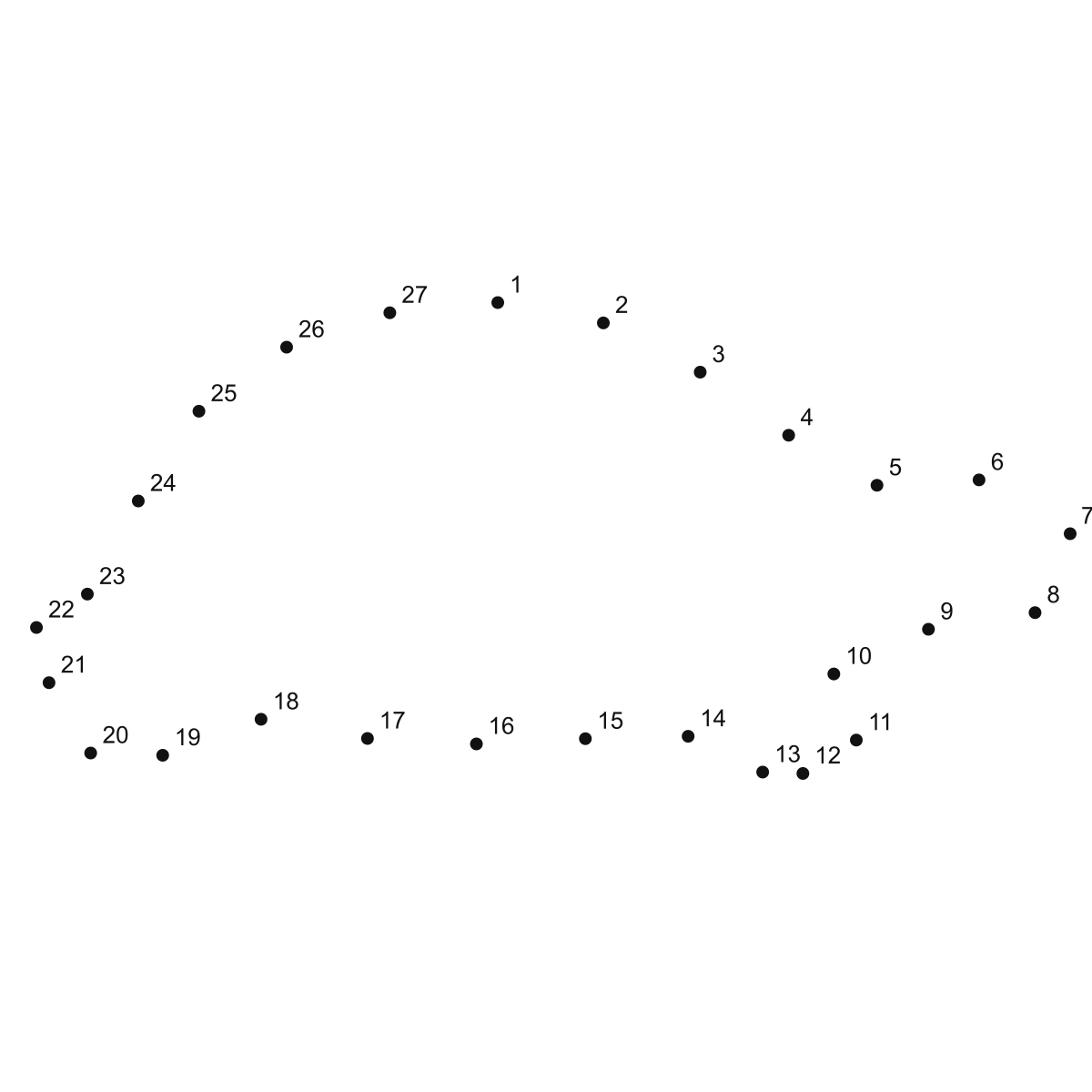 Turtle Side Outline dot to dot printable puzzle