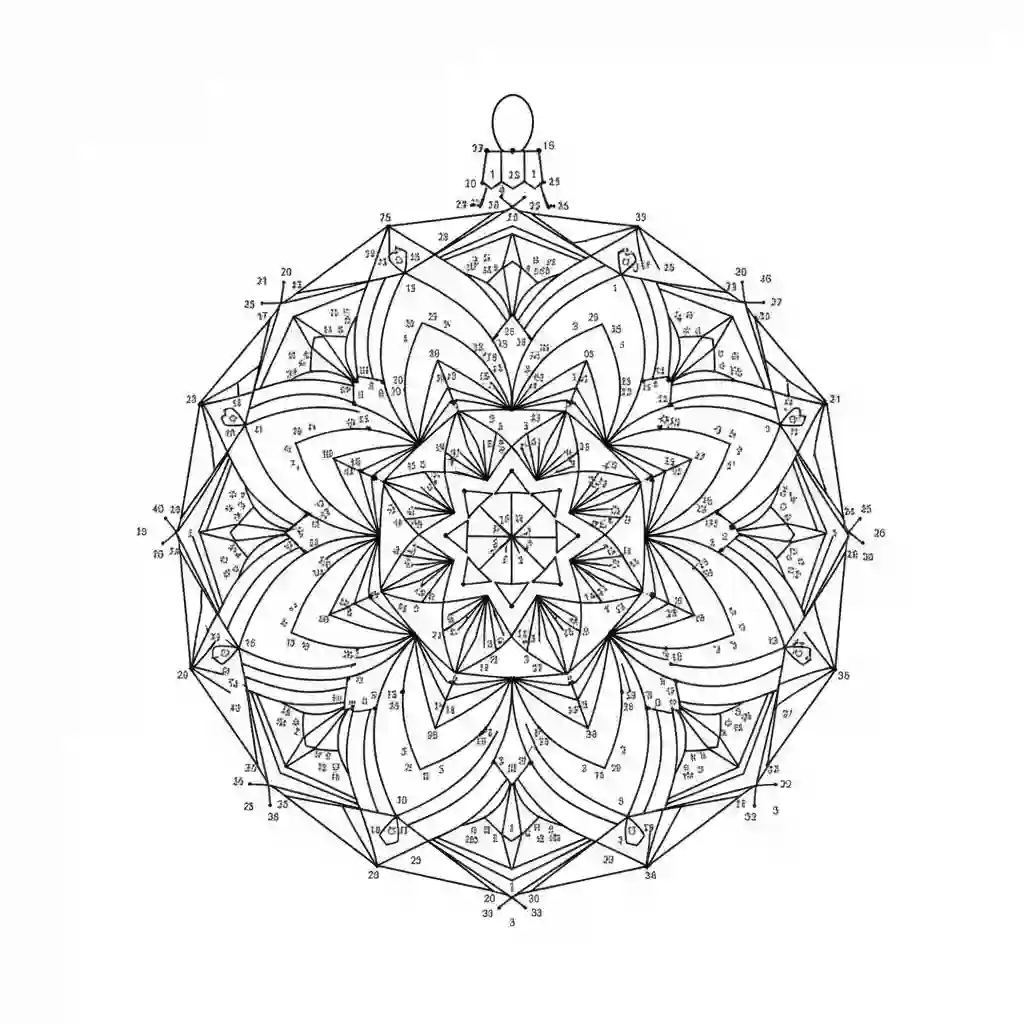 Hard Christmas ornament connect-the-dots printable for adults