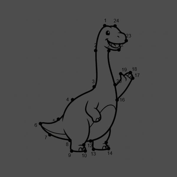 Connect the dots Long-neck Dinosaur