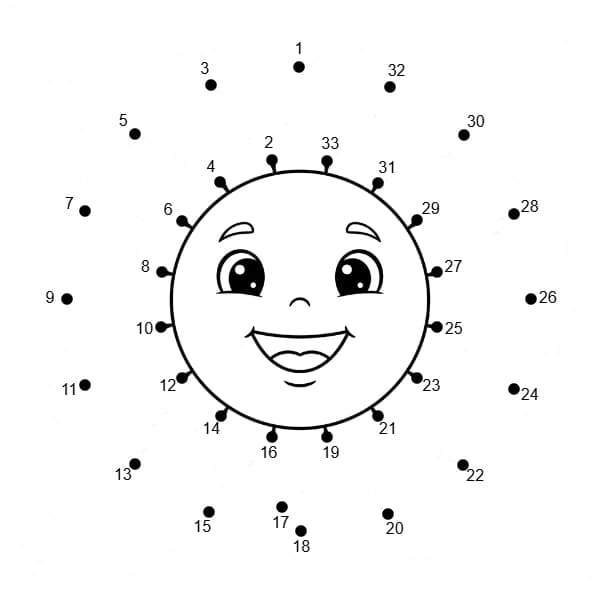 Connect the dots Happy Sun 3